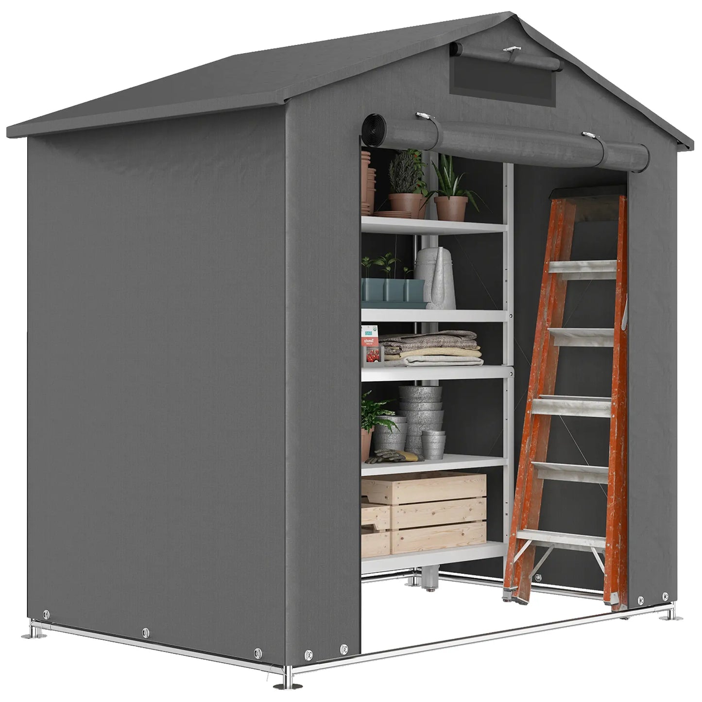 6' x 4' Portable Shed, Waterproof Bike Tent, Dark Grey Sheds at Gallery Canada