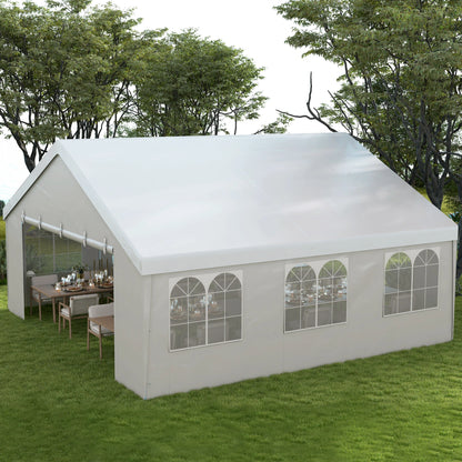 Heavy Duty Party Tent, 19.5' x 19', Large Canopy, White Canopy Tents at Gallery Canada