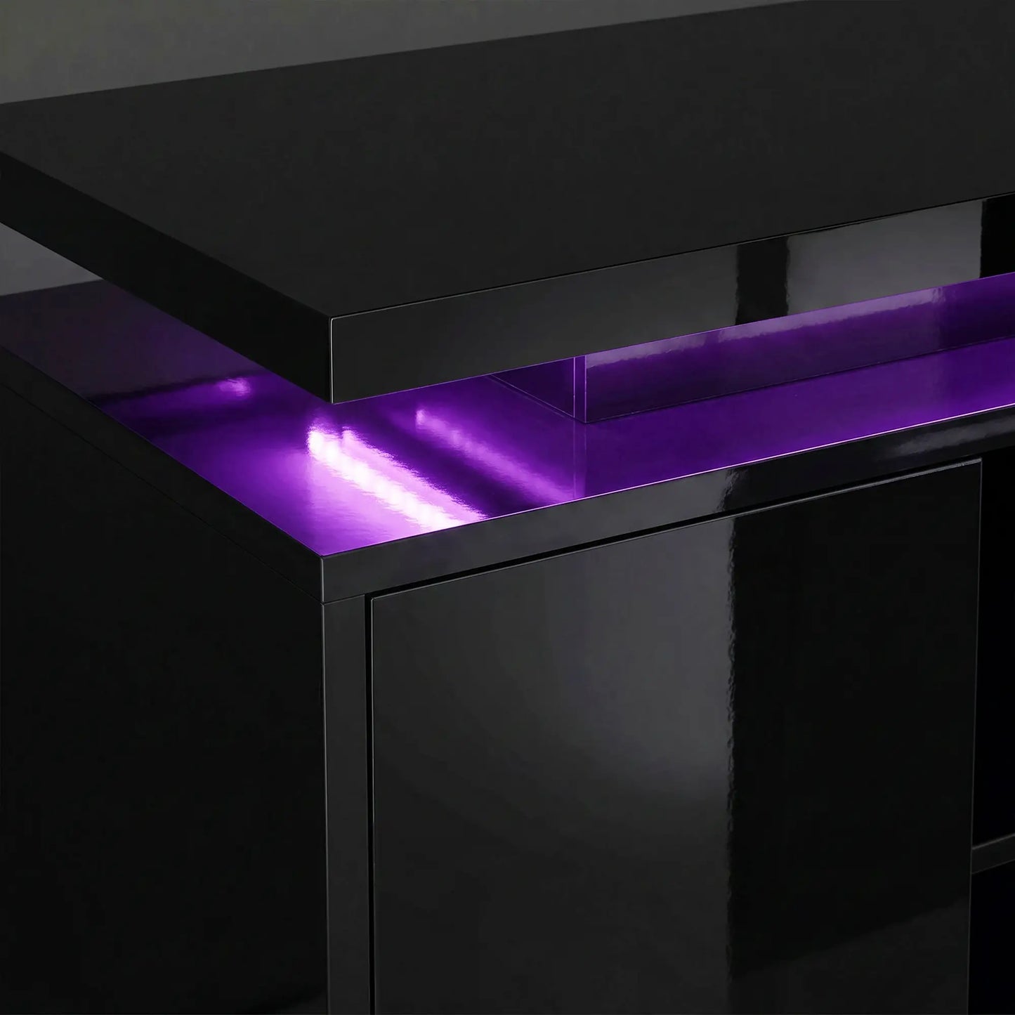 TV Stand For TVs Up To 60 Inch, Modern Entertainment Center With LED Lights, LED Lights TV Stands at Gallery Canada