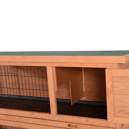 54"L 2-Story Rabbit Hutch, Wooden Pet House, Lockable Doors, No Leak Tray, Orange Rabbit Hutch at Gallery Canada