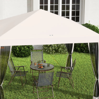 10' x 10' Pop Up Canopy Tent, Removable Mesh Sidewall, Carry Bag, Beige Pop Up Canopies at Gallery Canada