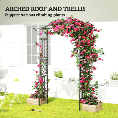 Garden Arch Trellis Arbor With Extended Top, 66.9" x 15.7" x 90.6", Black Garden Arches at Gallery Canada
