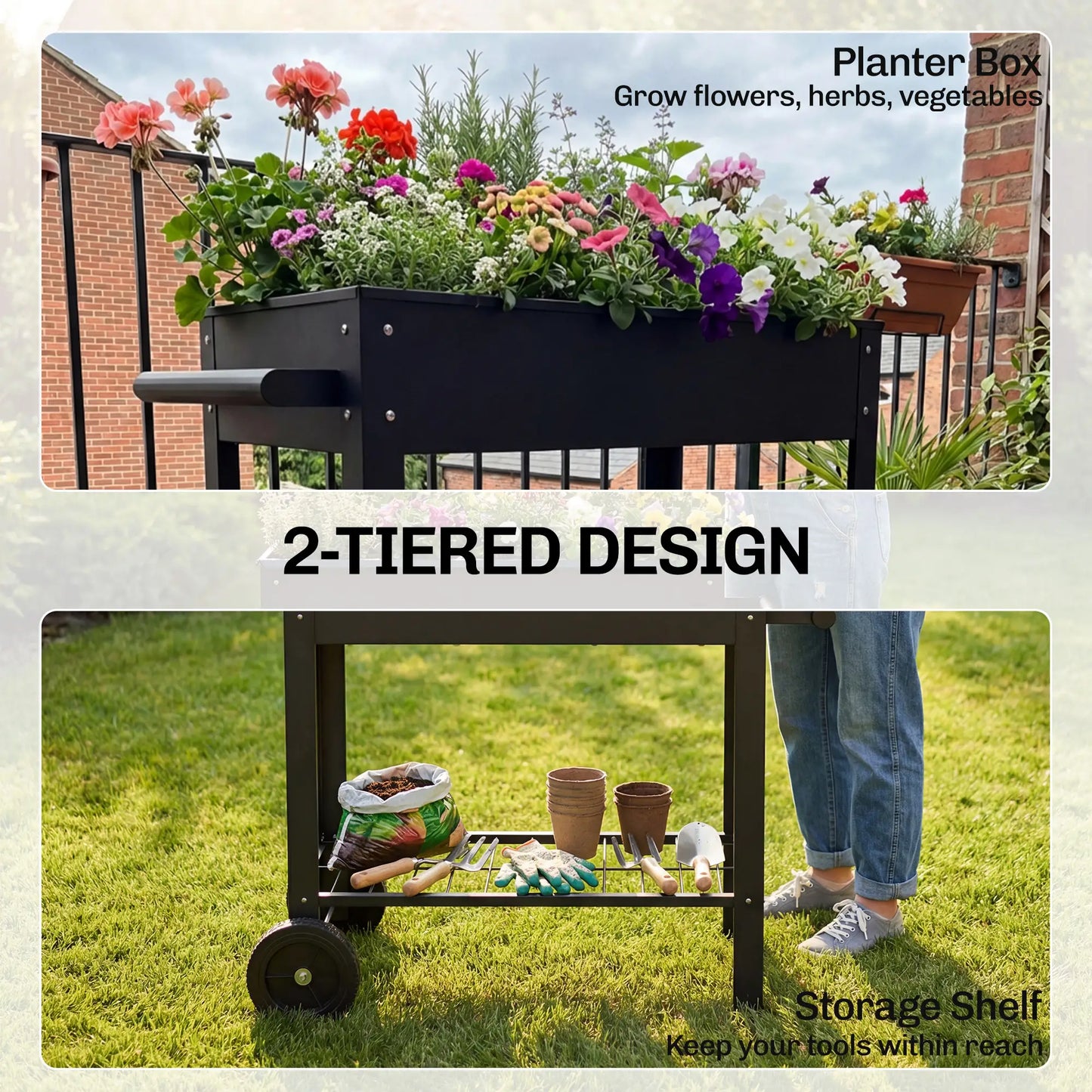 Metal Raised Garden Bed, Elevated Planter Box, 31.5" Tall Elevated Garden Beds at Gallery Canada