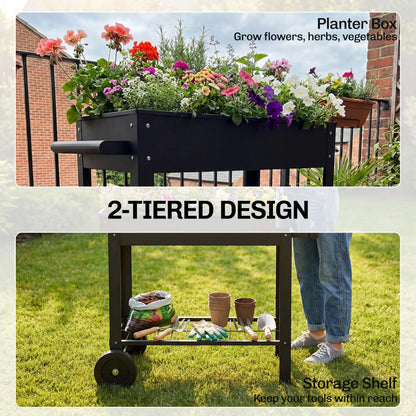 Metal Raised Garden Bed, Elevated Planter Box, 31.5" Tall Elevated Garden Beds at Gallery Canada
