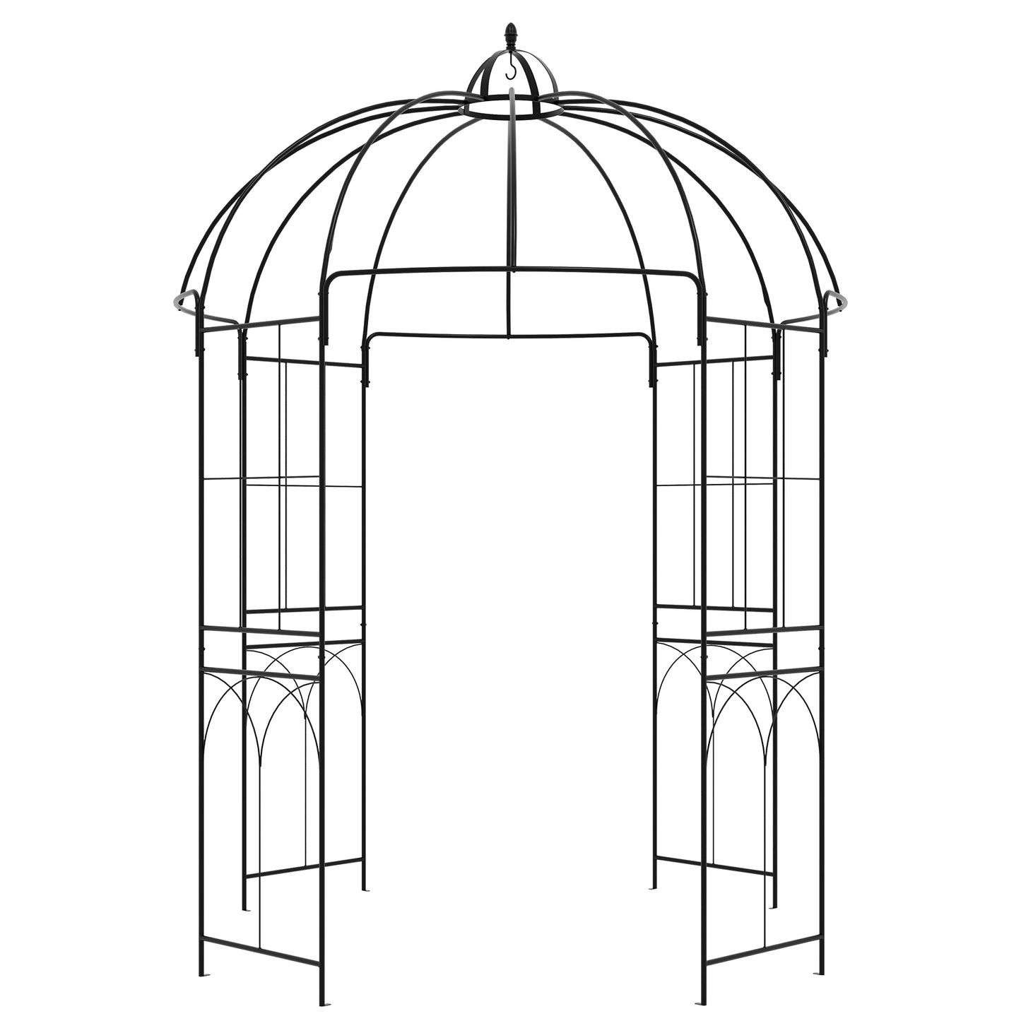 Birdcage Shape Arbour, Metal Garden Pergola for Climbing Plants Garden Arches Black at Gallery Canada