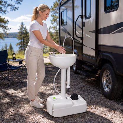 Portable Camping Sink, 4.5 Gal Tank, Soap Dispenser