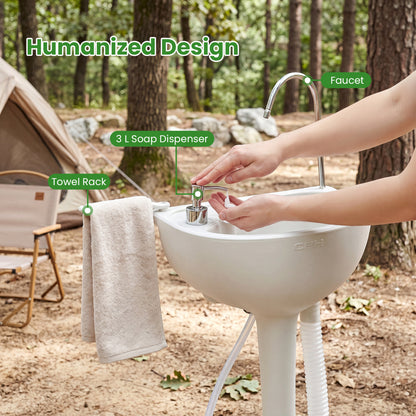 Portable Camping Sink, 4.5 Gal Tank, Soap Dispenser