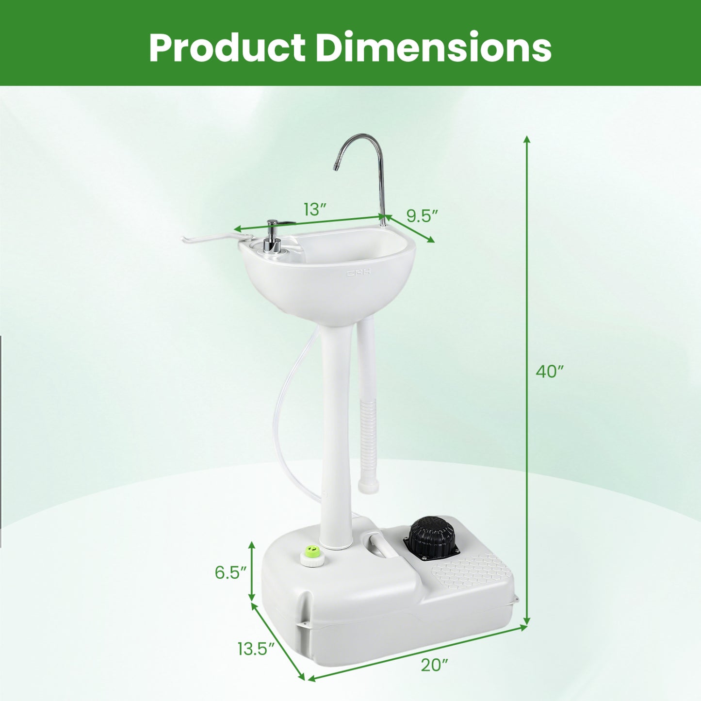 Portable Camping Sink, 4.5 Gal Tank, Soap Dispenser