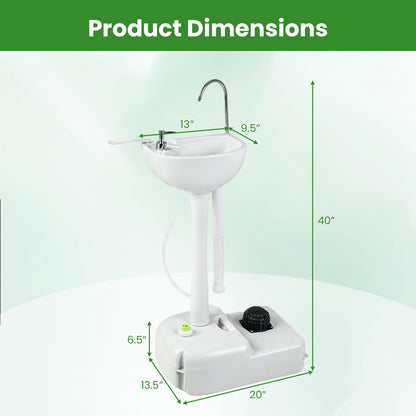 Portable Camping Sink, 4.5 Gal Tank, Soap Dispenser