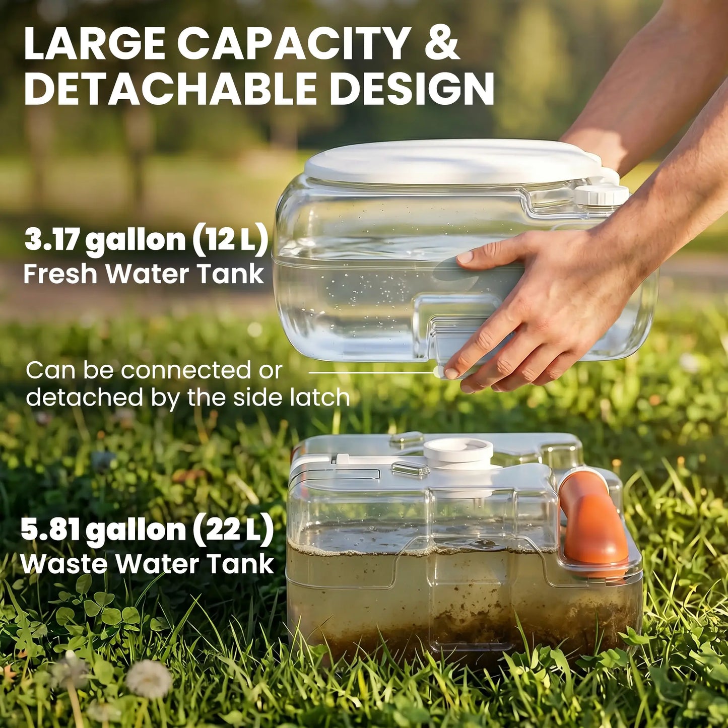 5.8 Gallon Portable Toilet With Level Indicator, Anti-Leak Pump Camping Toilets at Gallery Canada