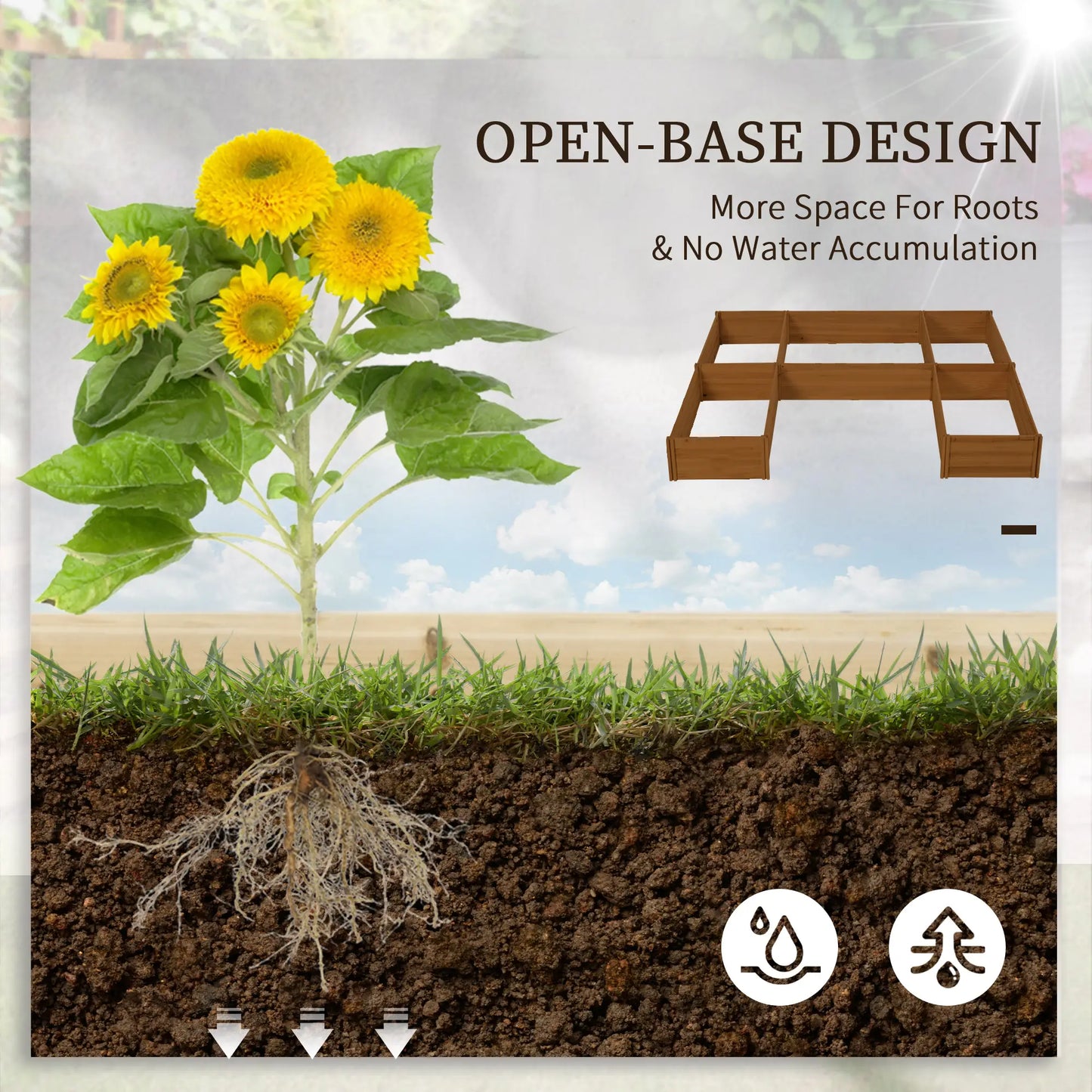 DIY 5-Box Garden Planter, Open Bottom, Outdoor, Brown Raised Garden Beds at Gallery Canada