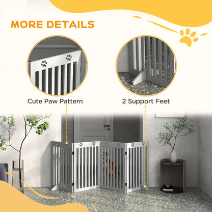 80" Extra Wide Pet Gate, Freestanding with Support Feet, Light Grey Houses, Kennels & Pens at Gallery Canada