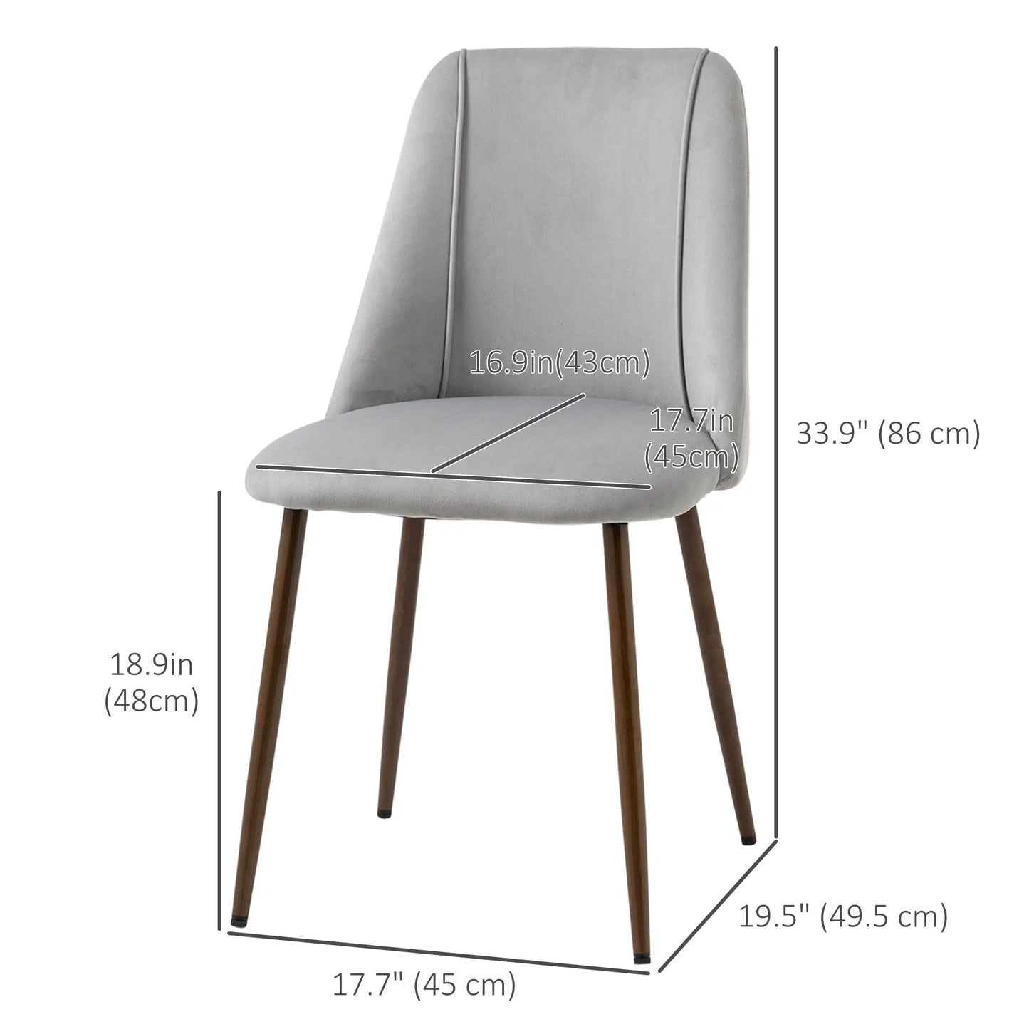 Upholstered Dining Chairs Set of 4, Velvet Accent, Grey Bar Stools at Gallery Canada