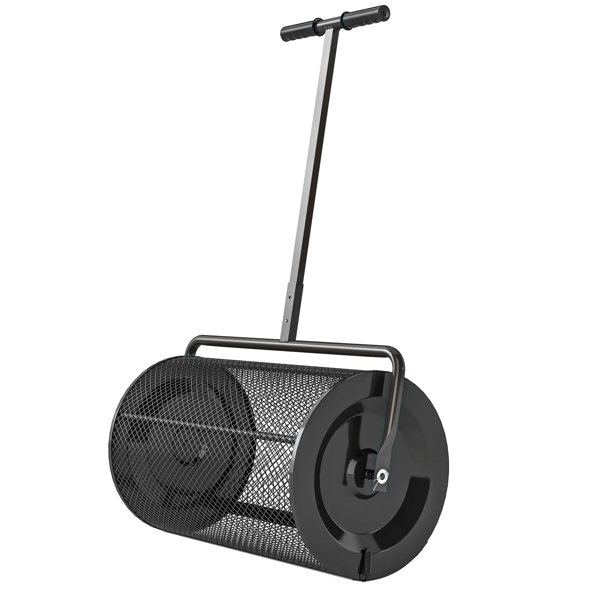 24 Inch Compost Spreader, Adjustable Handle 24.4/26.4 Inch, Black Garden Accessories Black at Gallery Canada