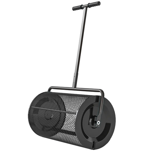 24 Inch Compost Spreader, Adjustable Handle 24.4/26.4 Inch, Black Garden Accessories Black at Gallery Canada