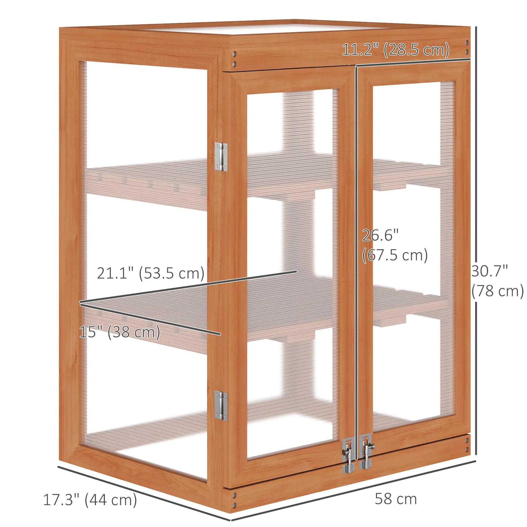 Wooden 2 Tier Cold Frame Greenhouse, 22.8