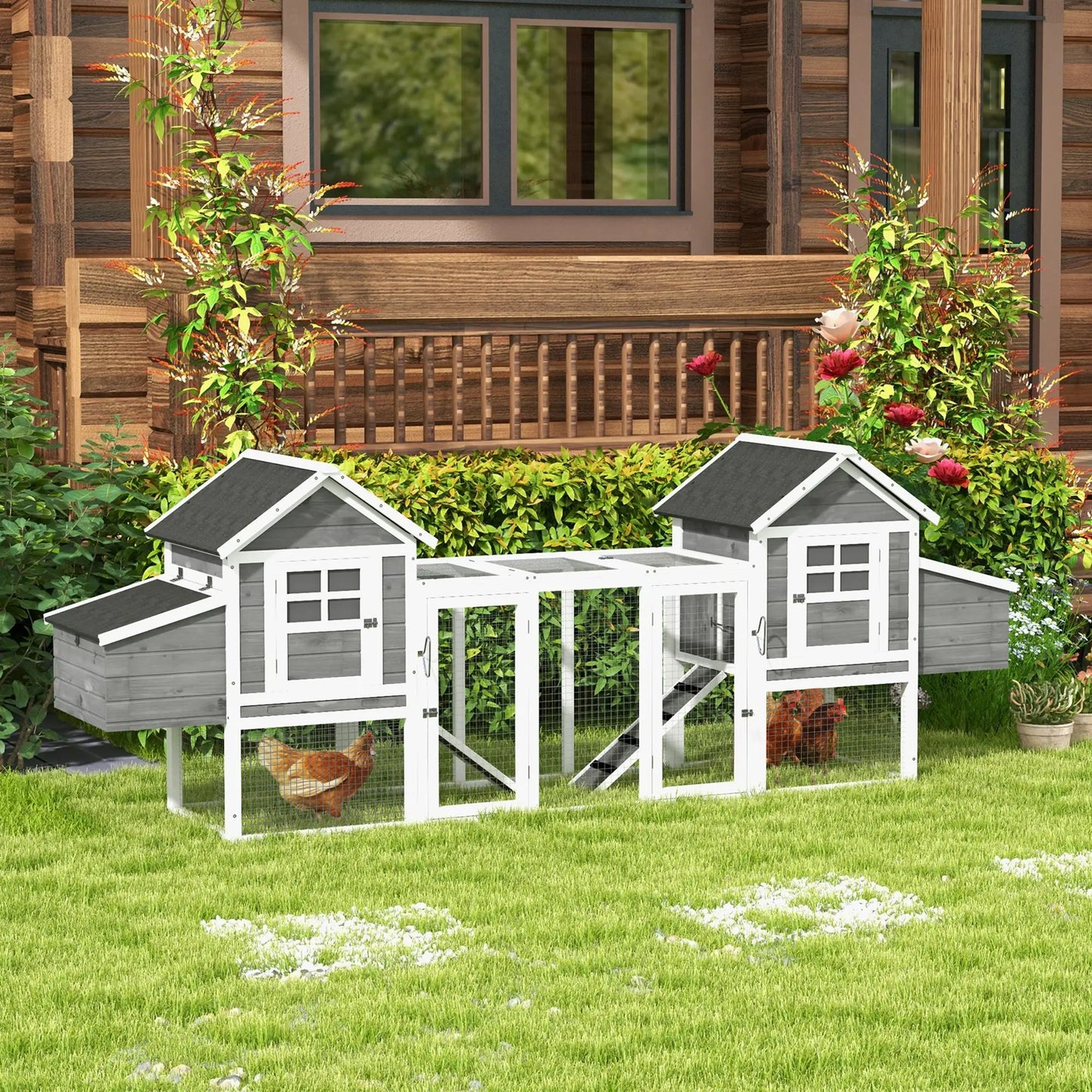 Extra Large Chicken Coop, Wooden Poultry House, Rabbit Hutch, Grey Chicken Coops at Gallery Canada