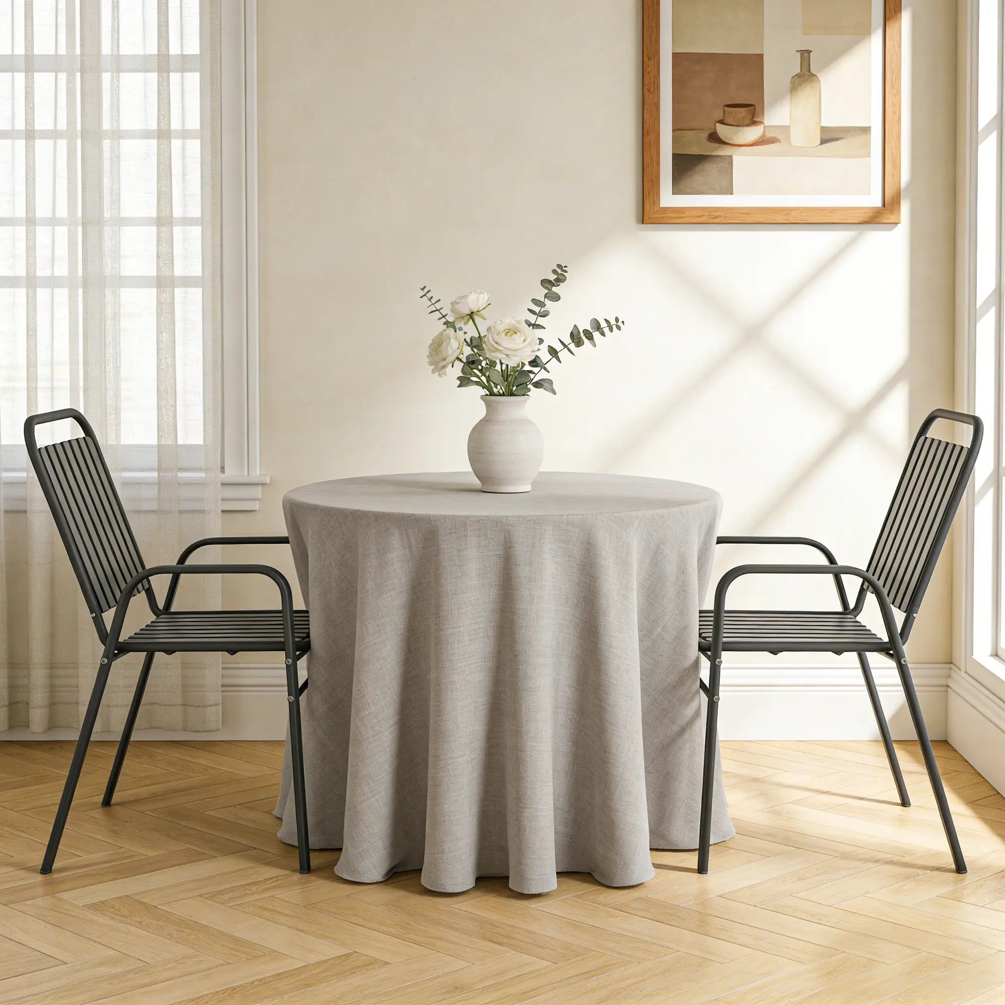 Stackable Outdoor Dining Chairs Set Of 2, Black Patio Chairs at Gallery Canada
