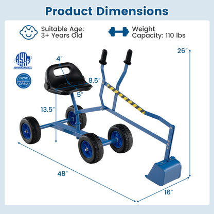 Kids Sand Digger, 2-Handed Controls, Flexible Shovel, Blue Sandboxes at Gallery Canada