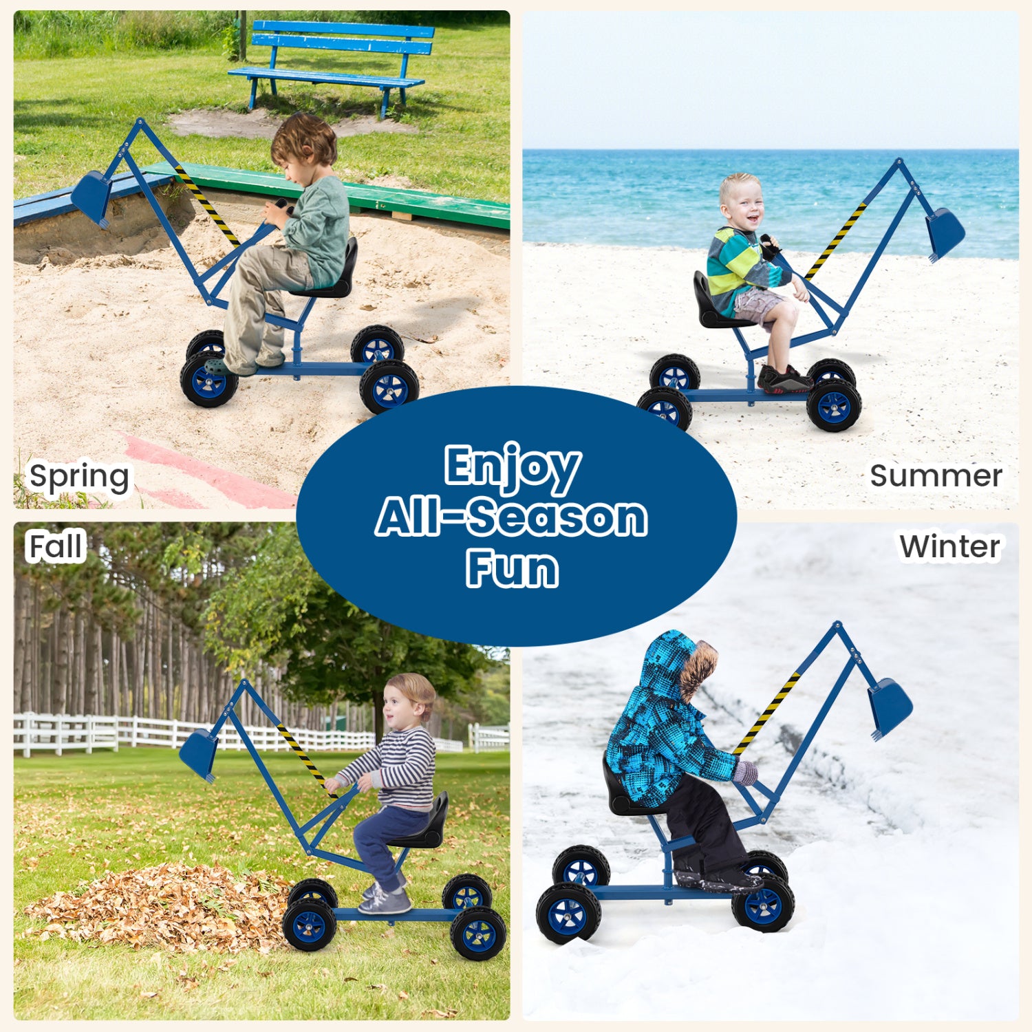 Kids Sand Digger, 2-Handed Controls, Flexible Shovel, Blue Sandboxes at Gallery Canada