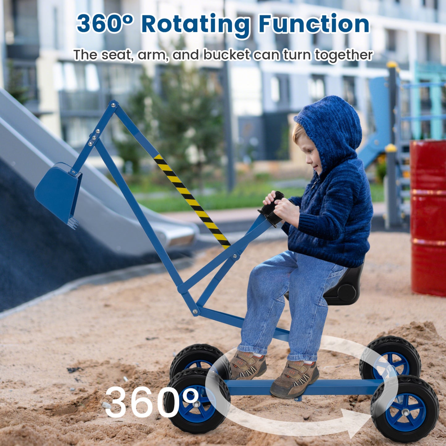 Kids Sand Digger, 2-Handed Controls, Flexible Shovel, Blue Sandboxes at Gallery Canada