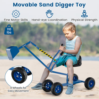 Kids Sand Digger, 2-Handed Controls, Flexible Shovel, Blue Sandboxes at Gallery Canada