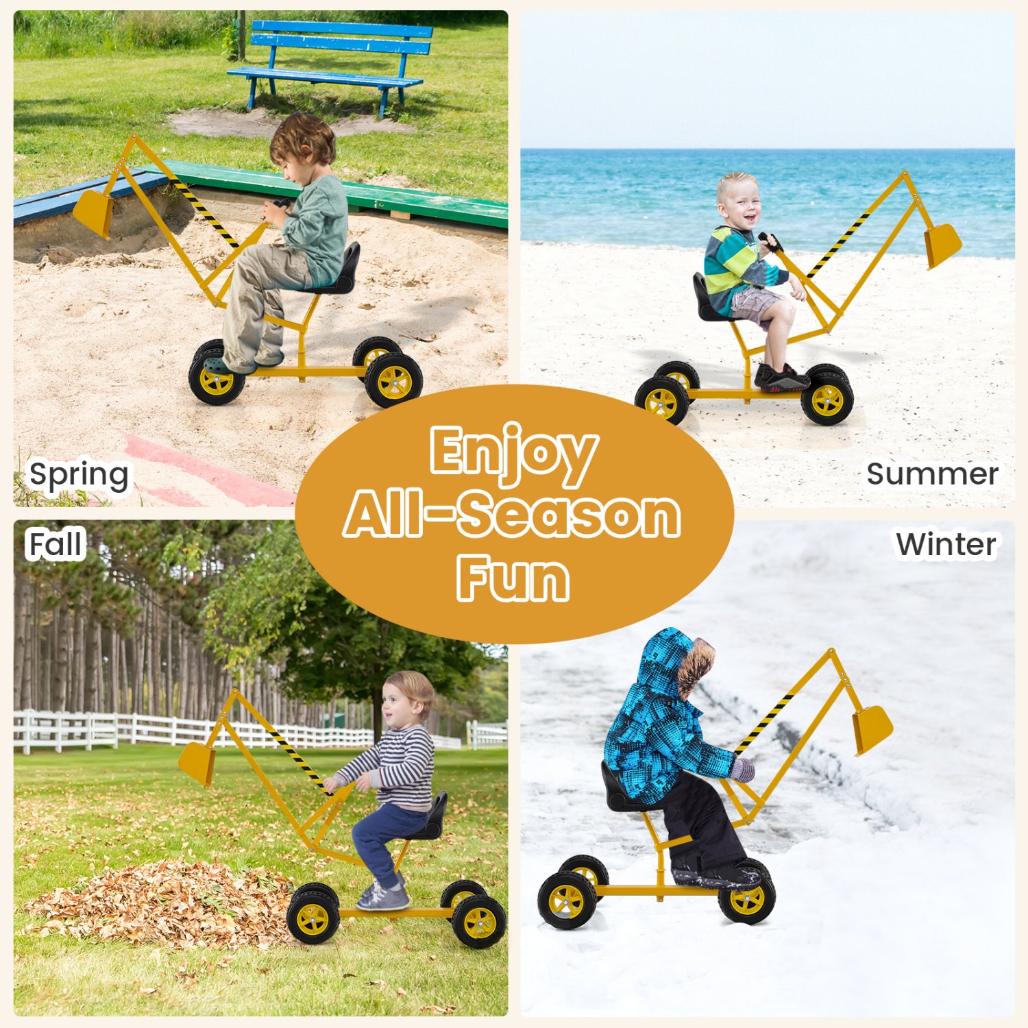 Kids Sand Digger, 2-Handed Controls, Flexible Shovel, Yellow Sandboxes at Gallery Canada