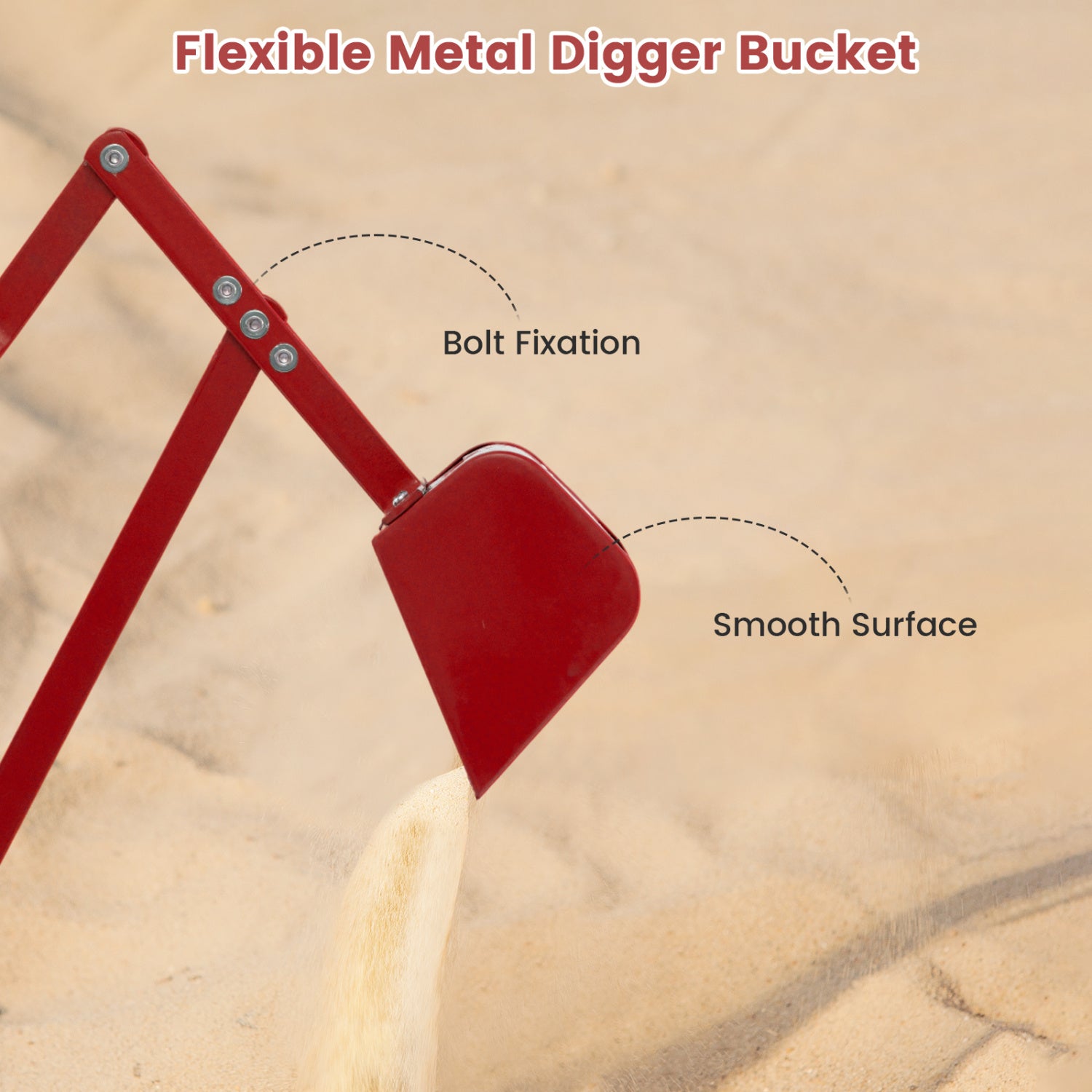 Kids Sand Digger, 2-Handed Controls, Flexible Shovel, Red Sandboxes at Gallery Canada