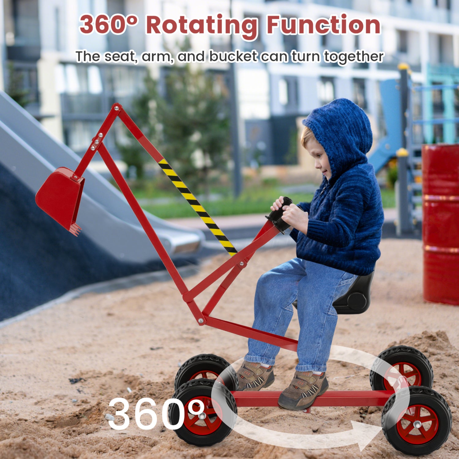 Kids Sand Digger, 2-Handed Controls, Flexible Shovel, Red Sandboxes at Gallery Canada