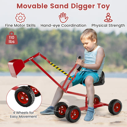 Kids Sand Digger, 2-Handed Controls, Flexible Shovel, Red Sandboxes at Gallery Canada