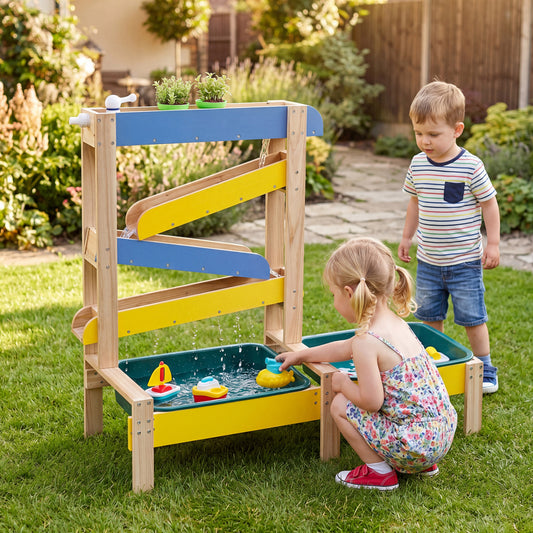 Sand and Water Table for Toddlers with 2 Water Basins, Multicolor Play Kitchen Sets Multicolor at Gallery Canada