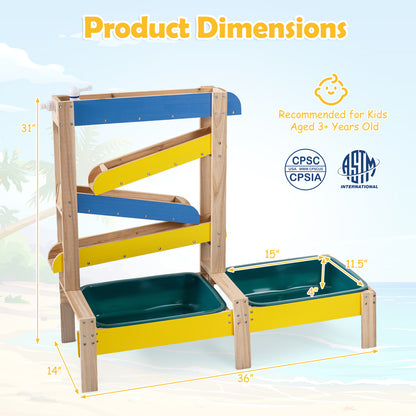 Sand and Water Table for Toddlers with 2 Water Basins, Multicolor Play Kitchen Sets at Gallery Canada