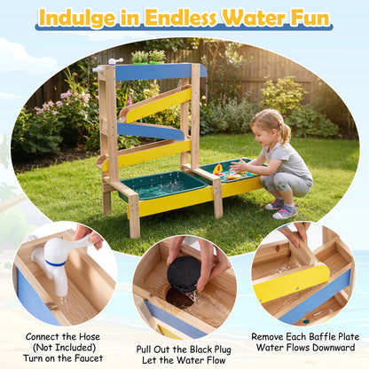 Sand and Water Table for Toddlers with 2 Water Basins, Multicolor Play Kitchen Sets at Gallery Canada
