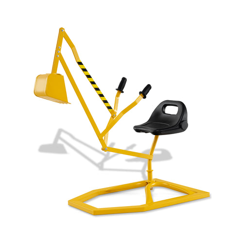Kids Sandbox Toy Digger, 2-Handed Controls, Flexible Shovel, Yellow