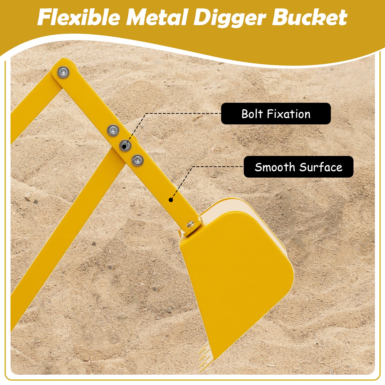 Kids Sandbox Toy Digger, 2-Handed Controls, Flexible Shovel, Yellow Sandboxes at Gallery Canada