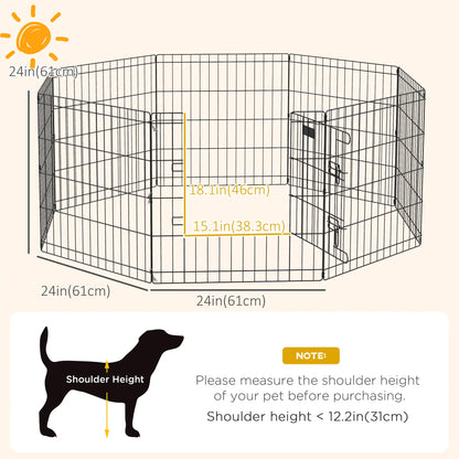 24inch Foldable Metal Pet Playpen, Dog Kennel Cage, 8 Panel Houses, Kennels & Pens at Gallery Canada