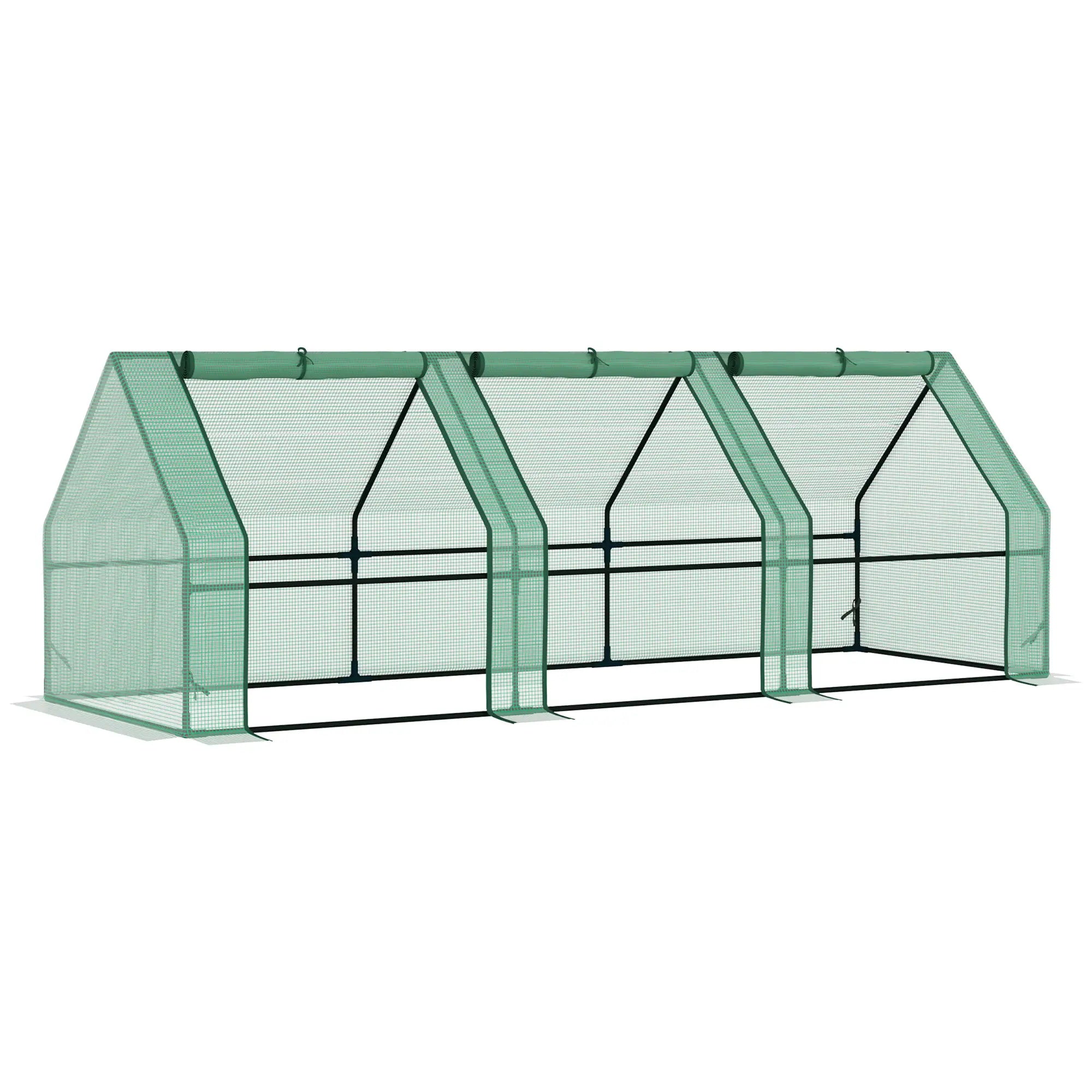 9' x 3' x 3' Mini Greenhouse, PE Cover, Zippered Doors, Green Portable Greenhouses Green at Gallery Canada