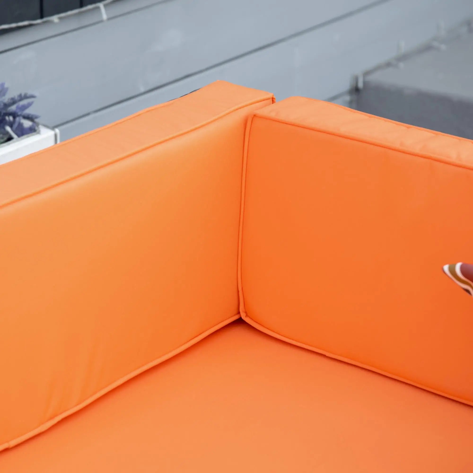 7pcs Garden Wicker Sectional Set, Tea Table, Patio Rattan Sofa, Cushion, Outdoor Deck, Orange Patio Furniture Sets at Gallery Canada