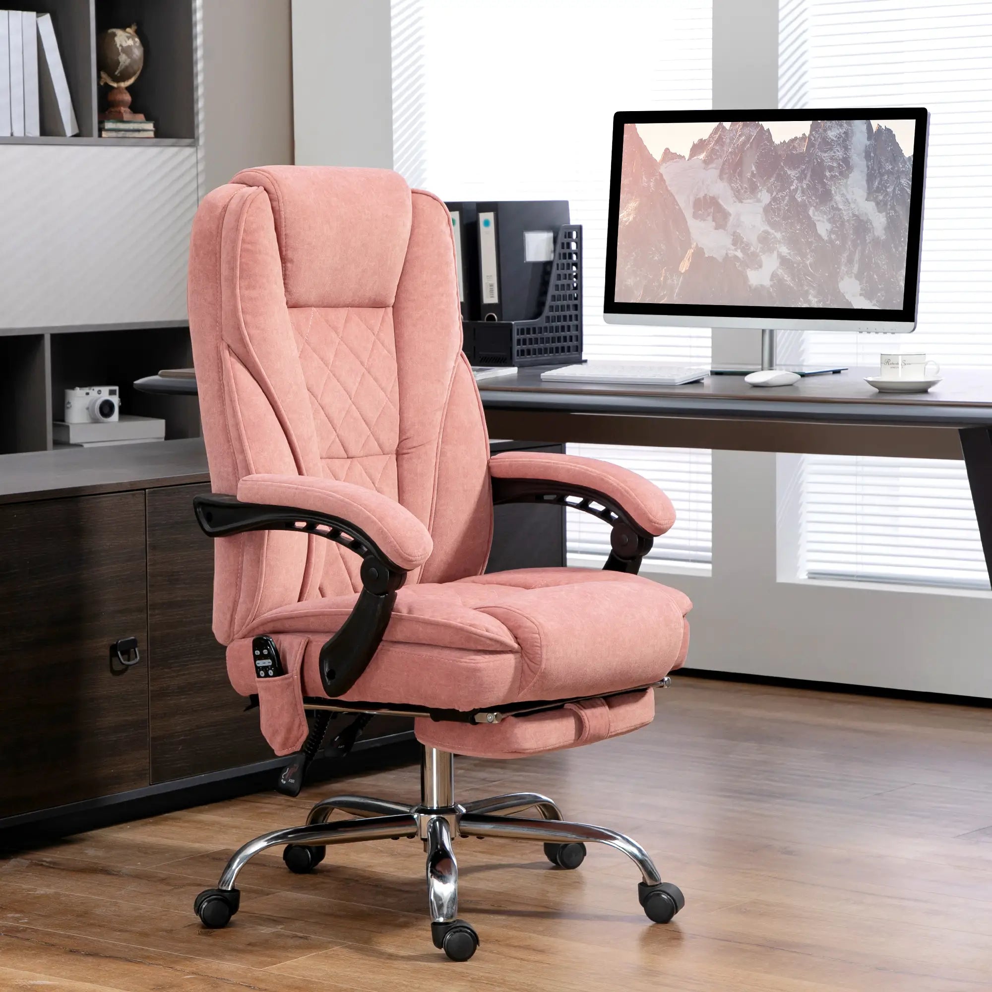 Massage Office Chair, Reclining Computer Chair, Adjustable Height, Pink Massage Chairs at Gallery Canada