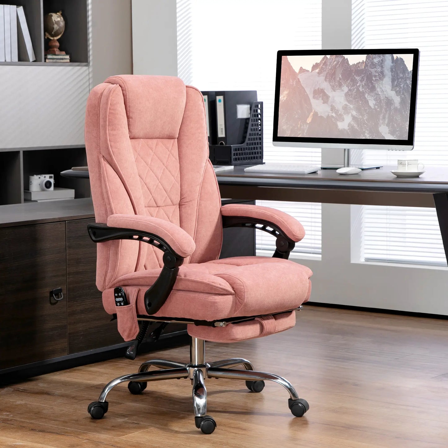 Massage Office Chair, Reclining Computer Chair, Adjustable Height, Pink Massage Chairs at Gallery Canada