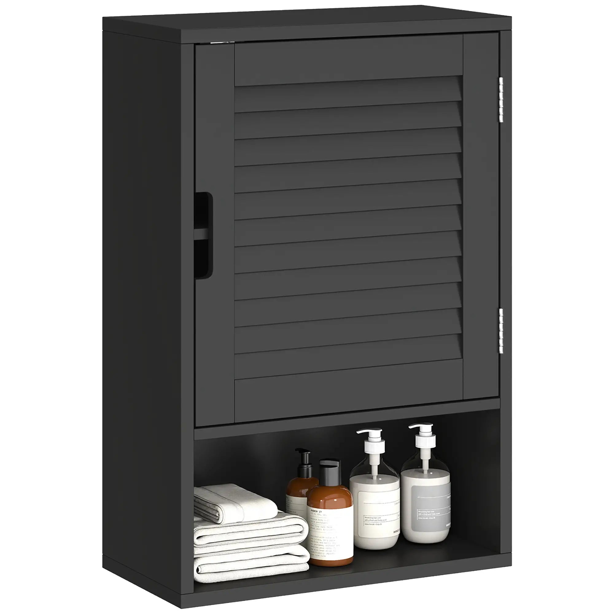 Wall Mounted Bathroom Cabinet, Adjustable Shelves, 40 x 20 x 60 cm, Black Wall Mounted Cabinets at Gallery Canada