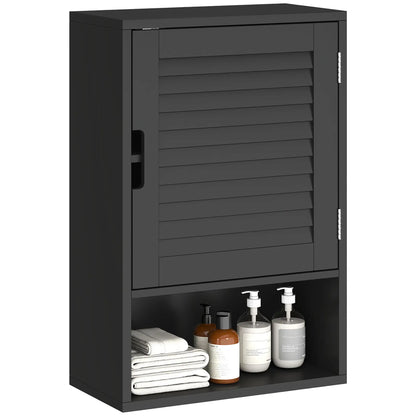 Wall Mounted Bathroom Cabinet, Adjustable Shelves, 40 x 20 x 60 cm, Black Wall Mounted Cabinets at Gallery Canada