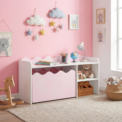Scalloped Kids Bookshelf, Toy Storage Organizer, Pink Kids Storage at Gallery Canada