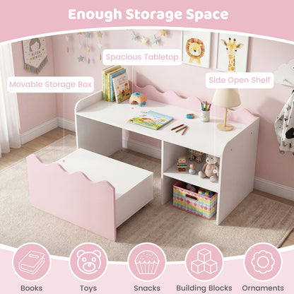 Scalloped Kids Bookshelf, Toy Storage Organizer, Pink Kids Storage at Gallery Canada