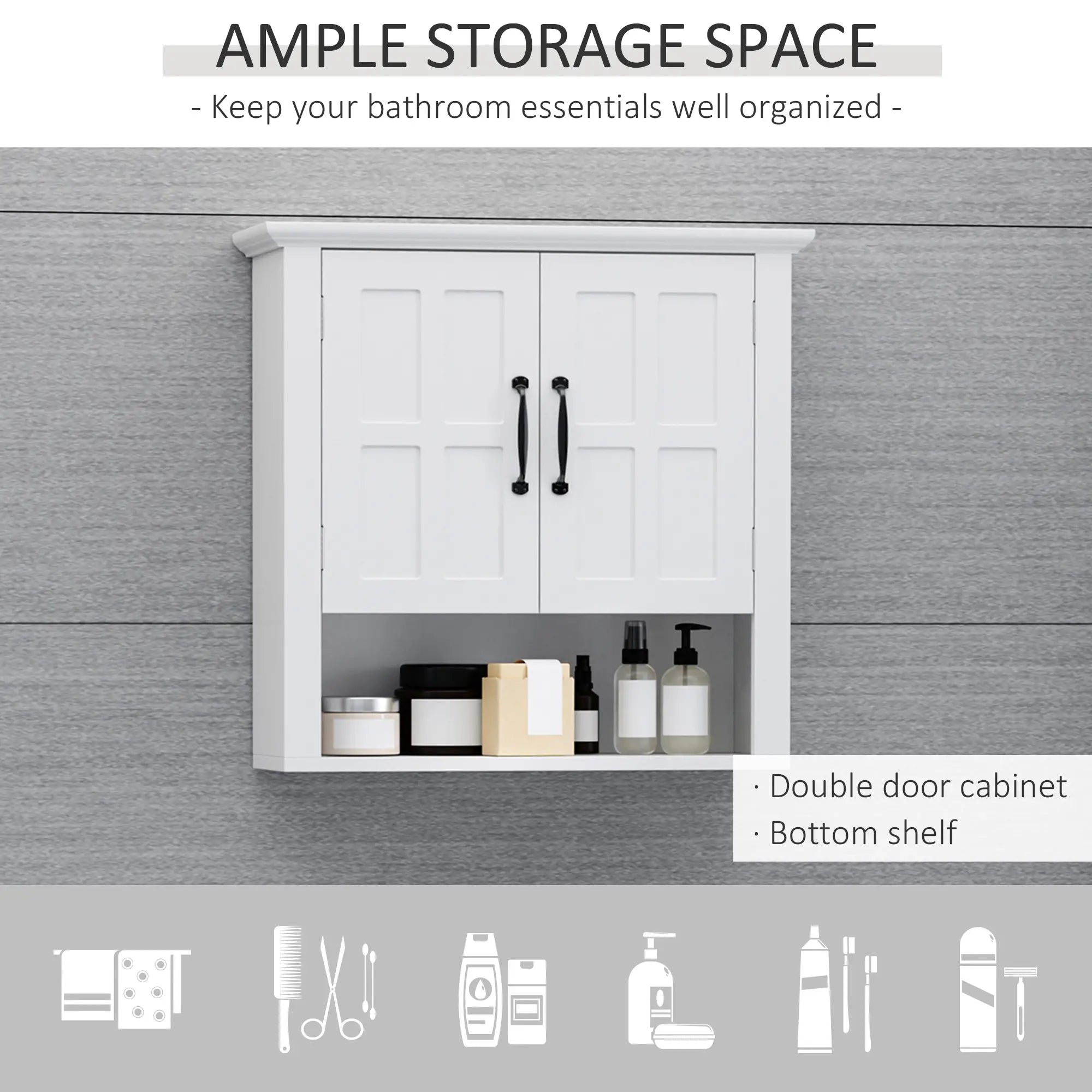 3-Piece Bathroom Furniture Set, Storage Cabinet with Drawers, Shelves, White Storage Cabinets at Gallery Canada