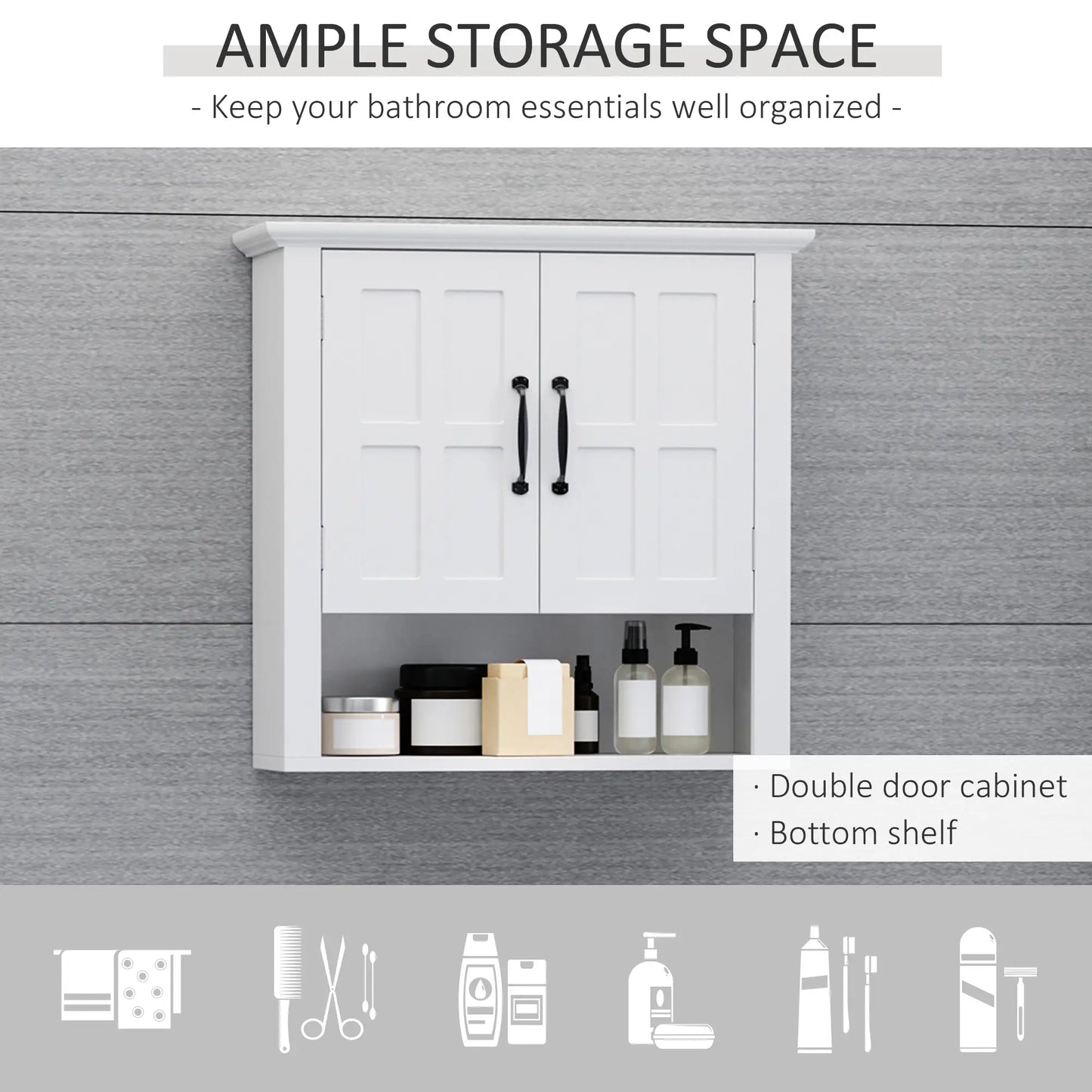 3-Piece Bathroom Furniture Set, Storage Cabinet with Drawers, Shelves, White Storage Cabinets at Gallery Canada