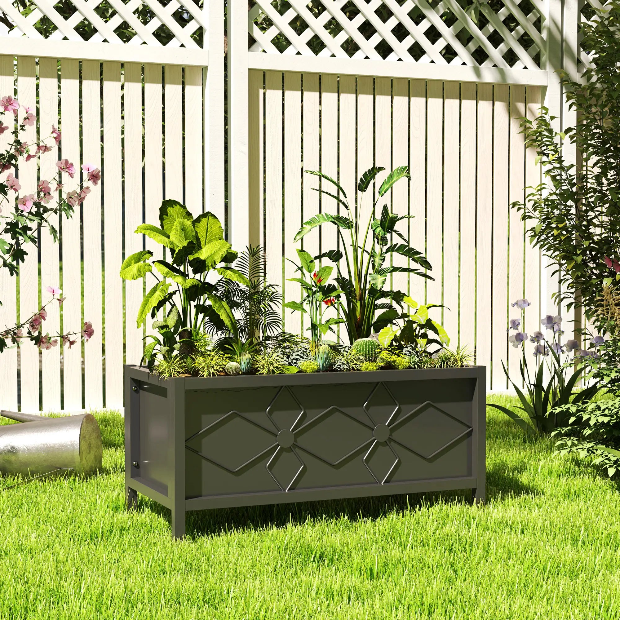 Galvanized Raised Garden Bed, Metal Flower Bed, Outdoor Planter Box for Herbs Raised Garden Beds at Gallery Canada