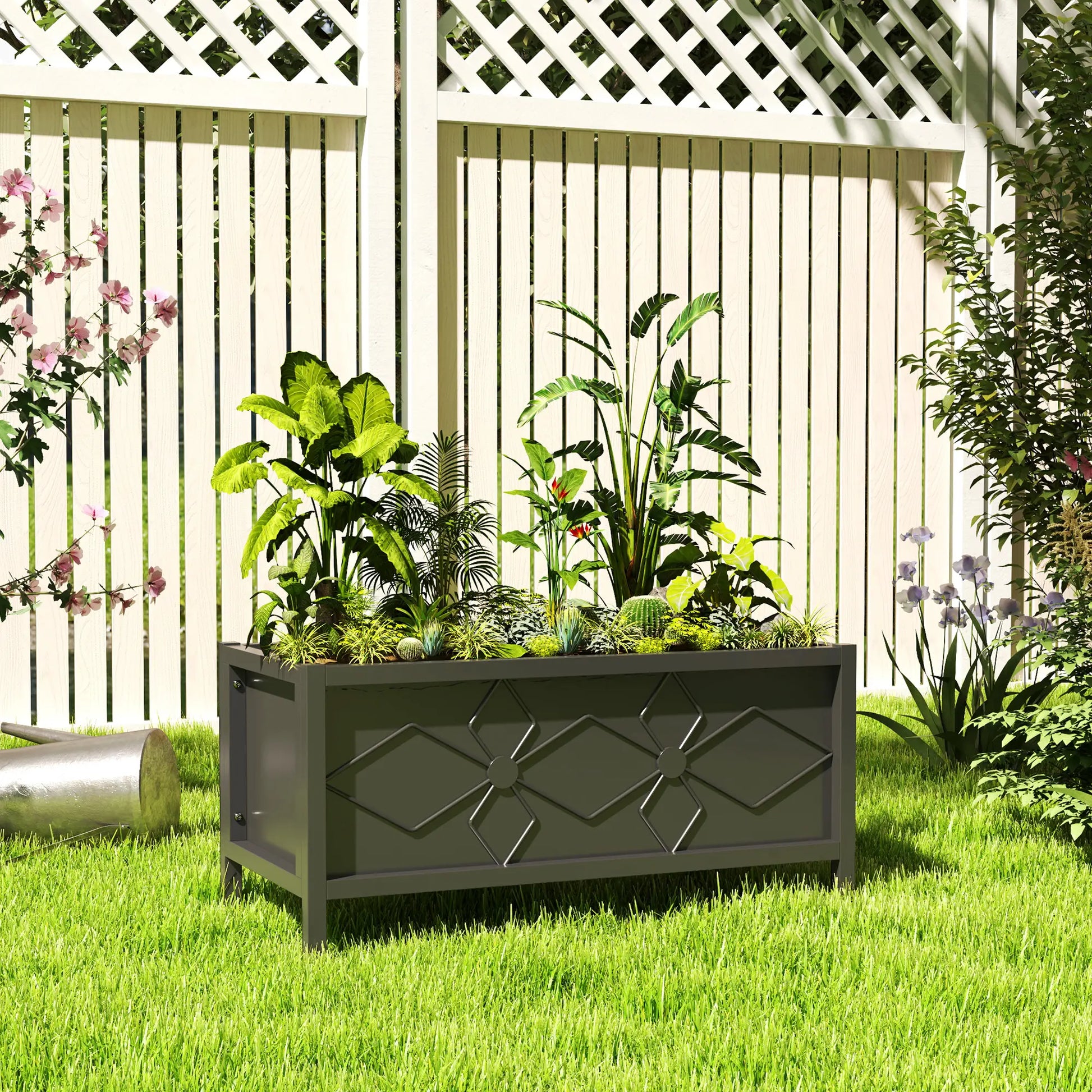 Galvanized Raised Garden Bed, Metal Flower Bed, Outdoor Planter Box for Herbs Raised Garden Beds at Gallery Canada