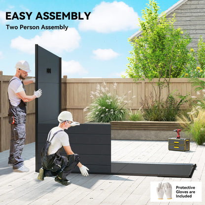 4.3' x 8' Dark Grey Outdoor Storage Shed With Floor, Lockable Doors, Dark Grey Sheds at Gallery Canada
