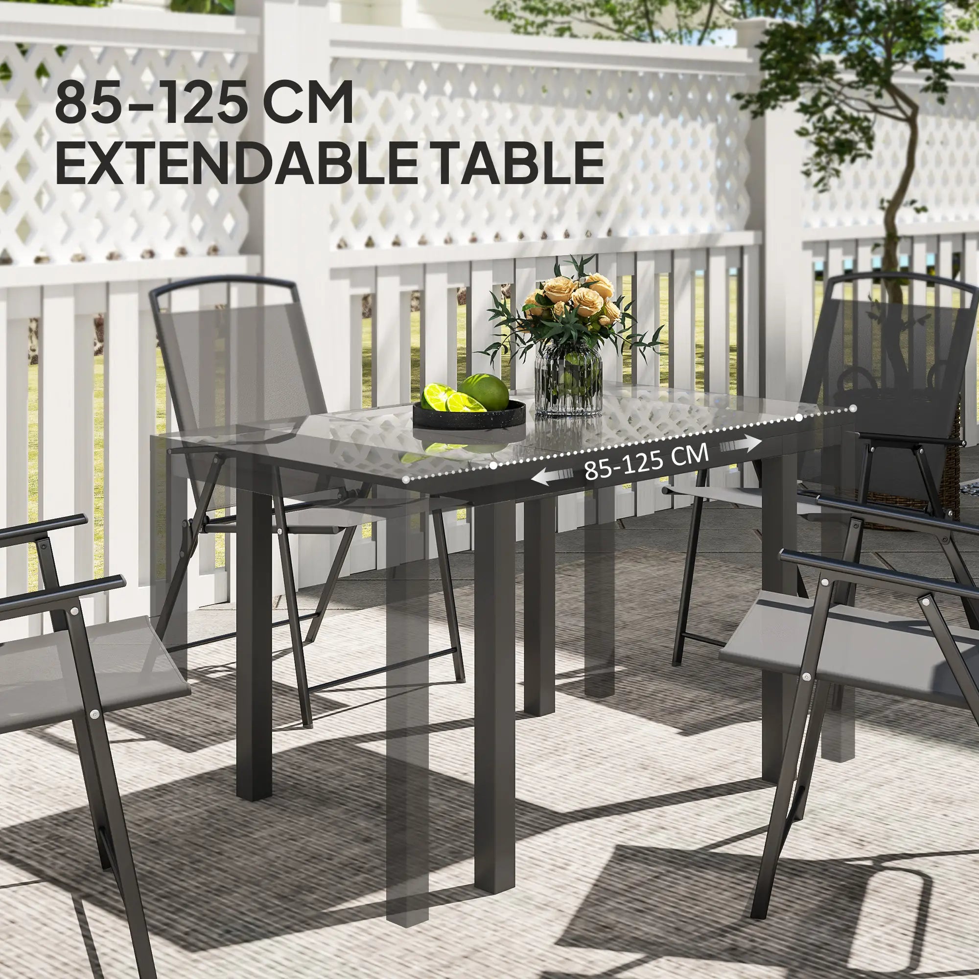 Adjustable Outdoor Dining Table, 33.5